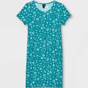 Art Class button front dress.  Teal.  Size large (10/12)